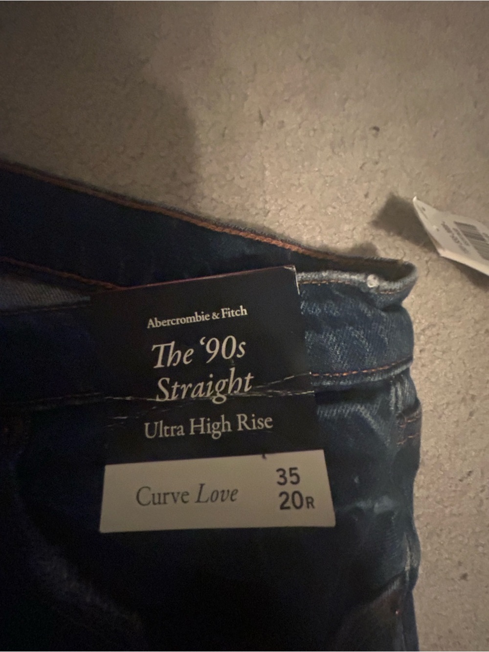 Abercrombie High Rise Straight Leg Dark Blue Jeans - Picture 4 of 5